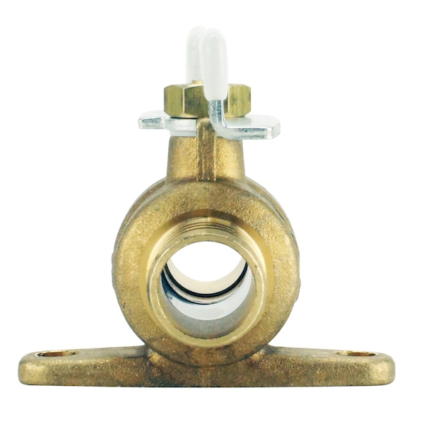 3/4 In. Brass PEX Barb Ball Valve With Tee Handle And Mounting Pad